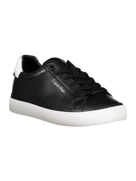 Trampki Calvin Klein skórzane eleganckie sznurowane czarne