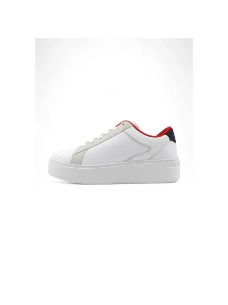 Trampki Tommy Hilfiger skórzane na platformie białe