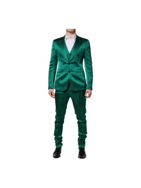 Jedwabny garnitur Dolce And Gabbana zielony