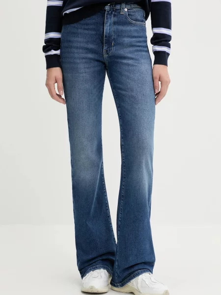 Дънки Tommy Jeans с висока талия тъмносиньо