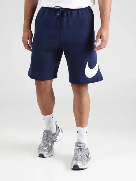 Nike Sportswear Nohavice CLUB námornícka modrá biela