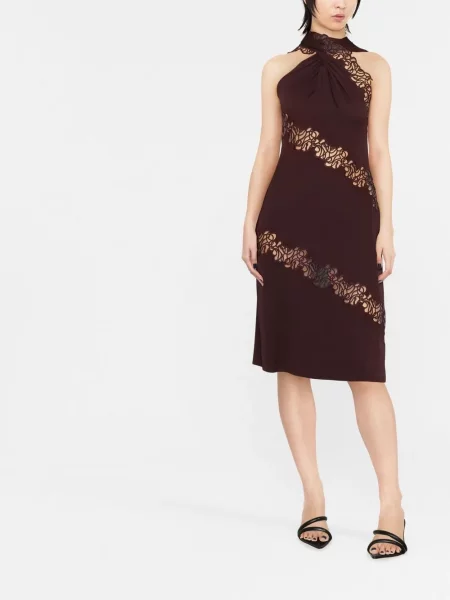 Nėriniuotas kostiumas suknele Stella Mccartney apynasris kaklas violetinė