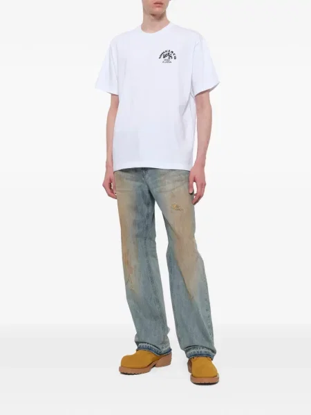 Tricou Vowels cu imagine alb