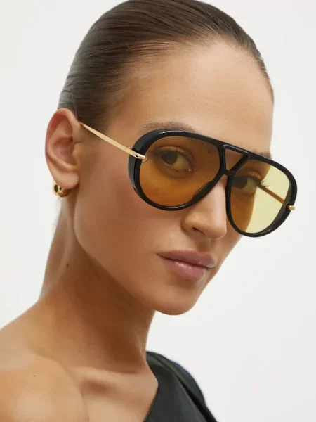 Bottega Veneta Ochelari de soare aviator dama negru