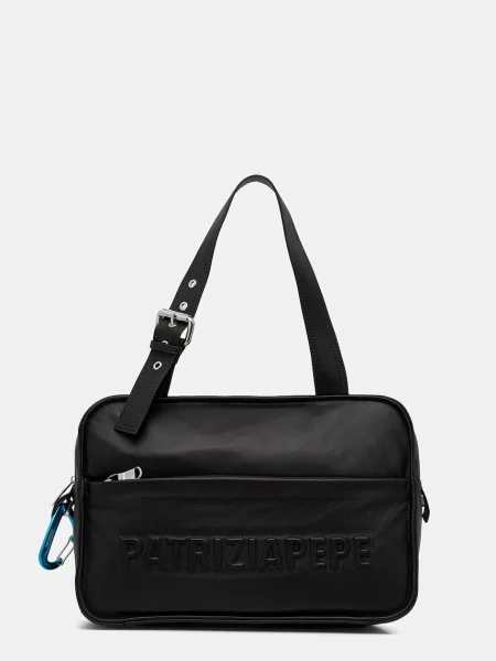 Geantă shopper Patrizia Pepe din piele negru