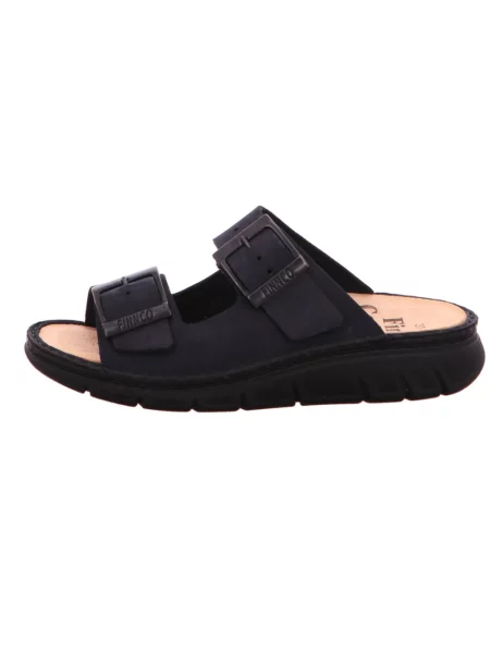 Klapki Finn Comfort skórzane niebieskie
