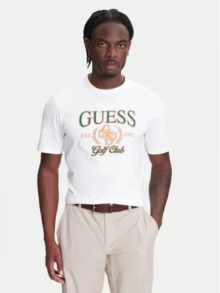 Тениска Guess 4G с апликация бяло