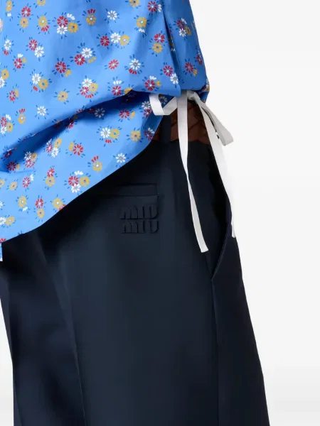Pantaloni Miu Miu cu autograf albastru