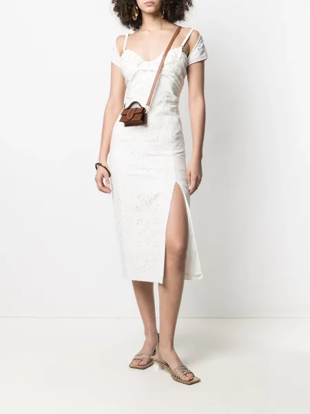 Midi suknelė Jacquemus iki kelių balta