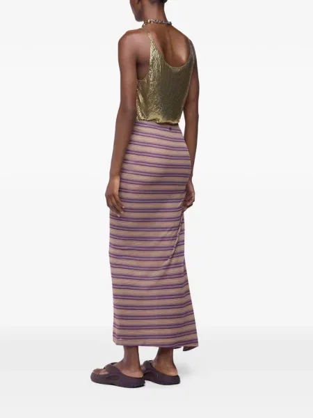 Fusta maxi Rabanne cu dungi violet