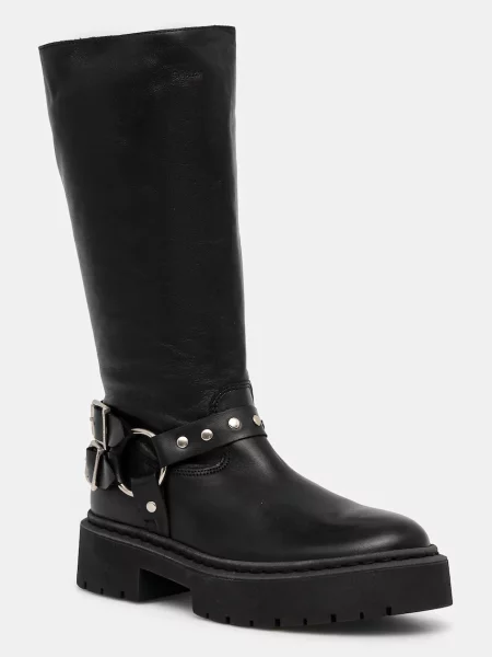 Кожени ботуши Steve Madden Gayet с платформа черно
