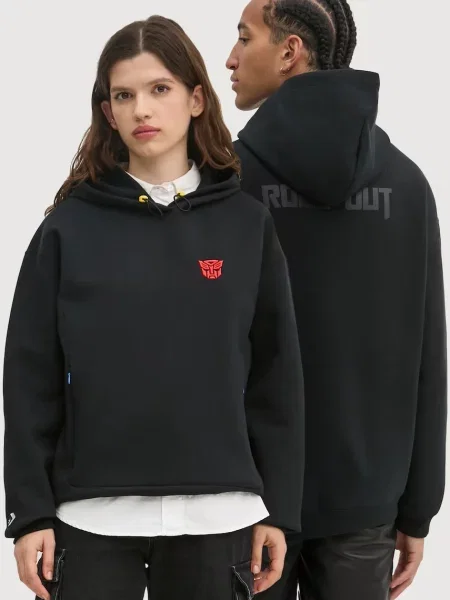 Суичър с качулка Converse с качулка с принт черно