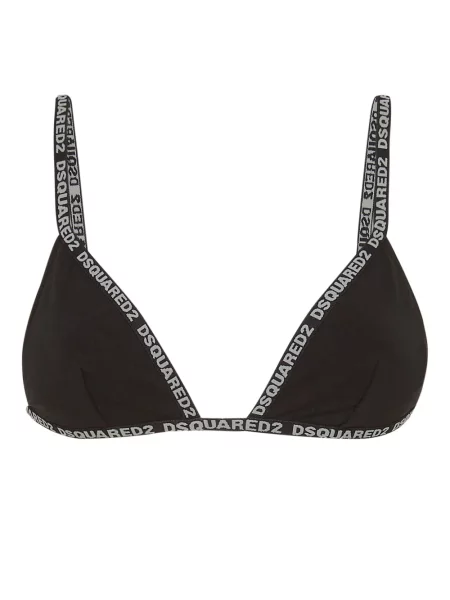 Biustonosz trójkątny Dsquared2 z logo czarny