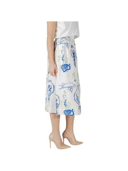 Fustă midi Ichi până la genunchi albastru