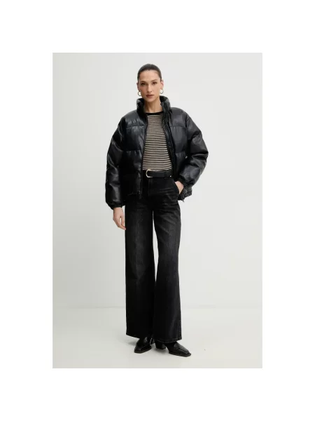 Lniana kurtka puchowa Levi's czarna