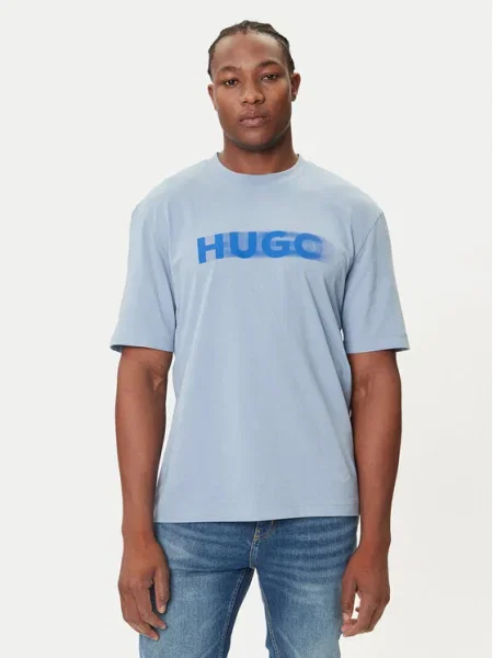 HUGO Tricou Nalax celest albastru
