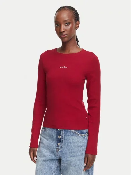 Guess Jeans Bluza Bordo rdeča