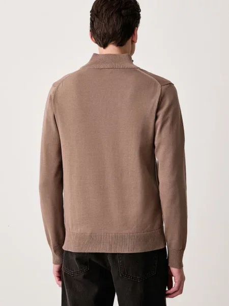 G-Star Sweter Refined Beżowy ciemny brązowy
