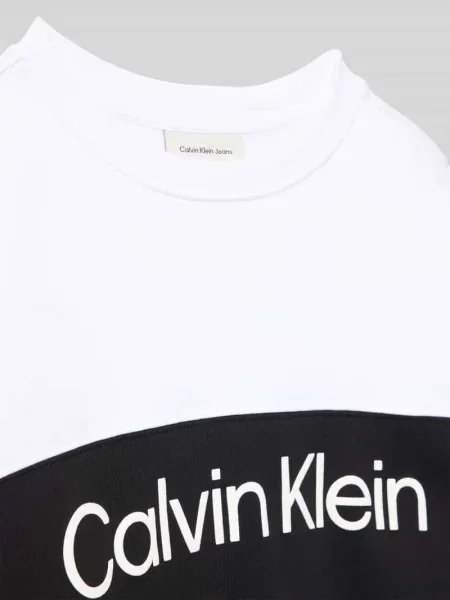 Bluza z nadrukiem z logo Calvin Klein Jeans czarna