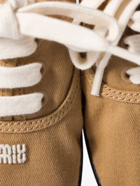 Sneakerși Miu Miu cu broderie