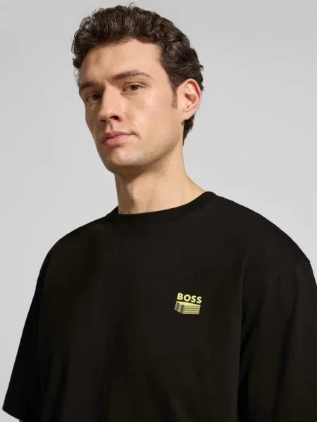 T-shirt z czystej bawełny o kroju regular fit model TE-BRUTALISM' Boss Orange czarna