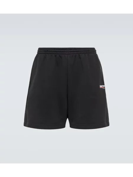 Jersey kratke hlače Balenciaga s potiskom črna