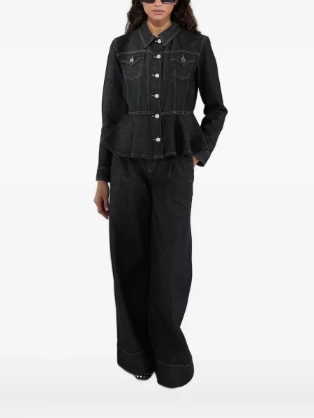 Kurtka jeansowa Karl Lagerfeld z baskinką niebieska