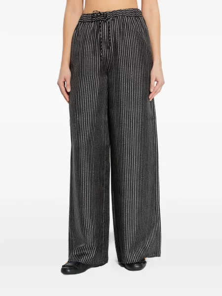 Ριγέ κορδόνι περίσφιξης παντελόνι Max Mara μαύρο