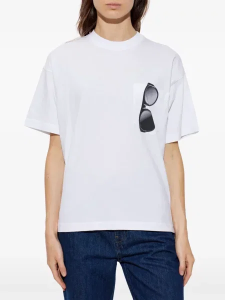 Scurt tricou Moschino cu imagine alb