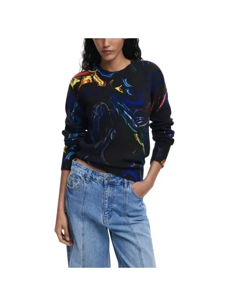 Sveter Desigual BUTTERFLY LACROIX čierna