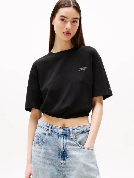 Tommy Jeans Marškinėliai Relaxed Fit juoda