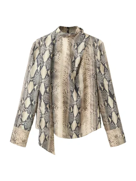 MANGO Bluză MILA maro cappuccino negru