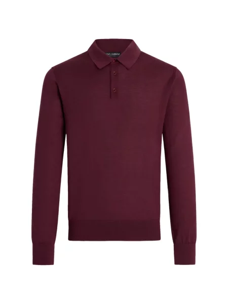 Tricou polo Dolce & Gabbana din cașmir roșu