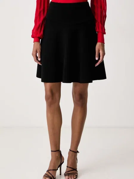 Twinset fustă cu vâscoză negru