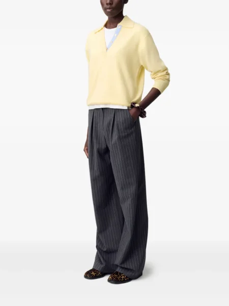 Spodnie Claudie Pierlot w paski plisowane szare