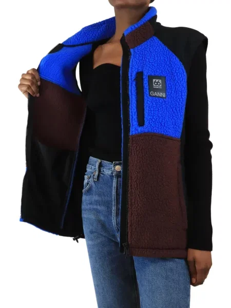Fleece γιλέκο Ganni μπλε