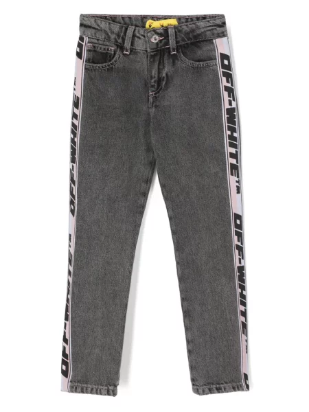 Jeansy straight leg dziecięce Off-white białe