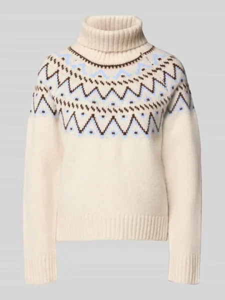 Sweter z golfem model ABIGAIL' Pepe Jeans beżowy