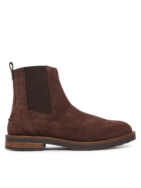 Škornji Tommy Hilfiger Cleated Hilifger Suede Boot rjava