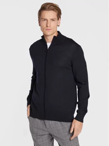 JOOP! Pletena jopica 17 Mornarsko Regular Fit modra