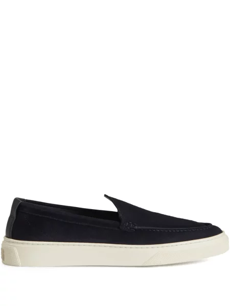 Pantofi loafer Woolrich din piele de căprioară slip-on albastru