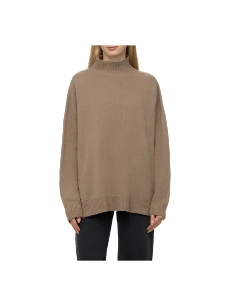 Sweter z golfem Emporio Armani wełniany beżowy