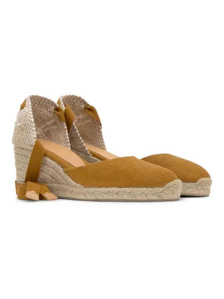 Espadryle Castaner na koturnie żółte