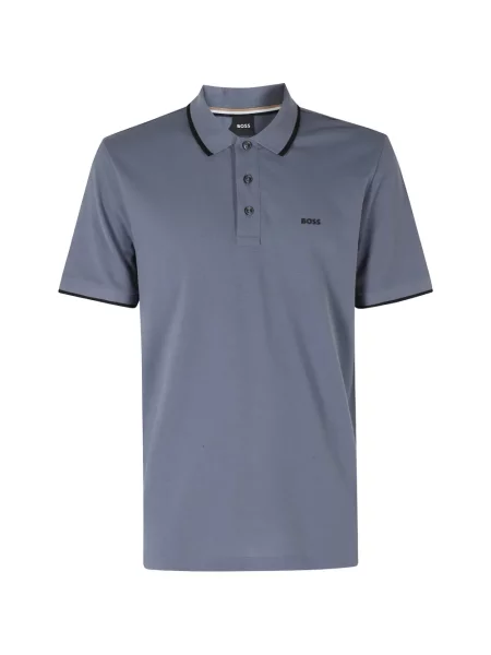 Tricou polo Boss cu imagine albastru