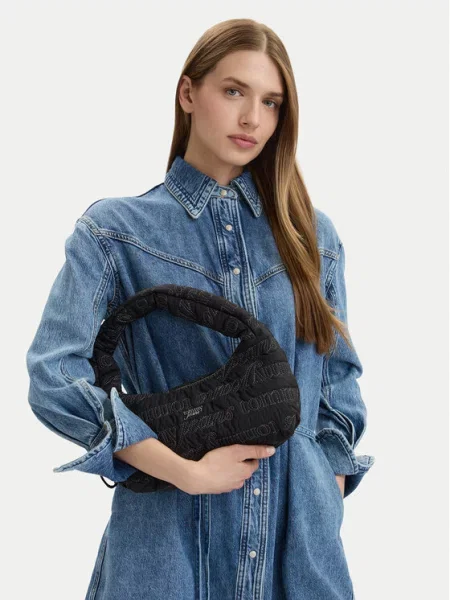 Tommy Jeans Torbica Tjw Icon Aop Shoulder Bag crna