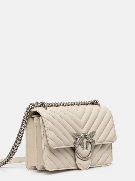Pinko De piele geantă poștaș LOVE ONE MINI DC bej