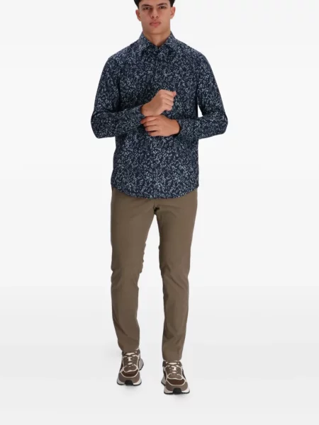 Cămașă Boss cu model floral albastru