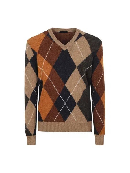 Sweter Fay wełniany brązowy