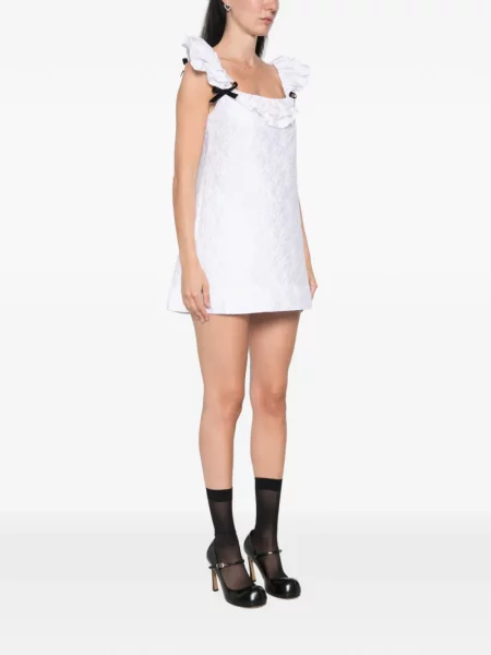 Rochie mini Shushu/tong cu volane din dantelă alb