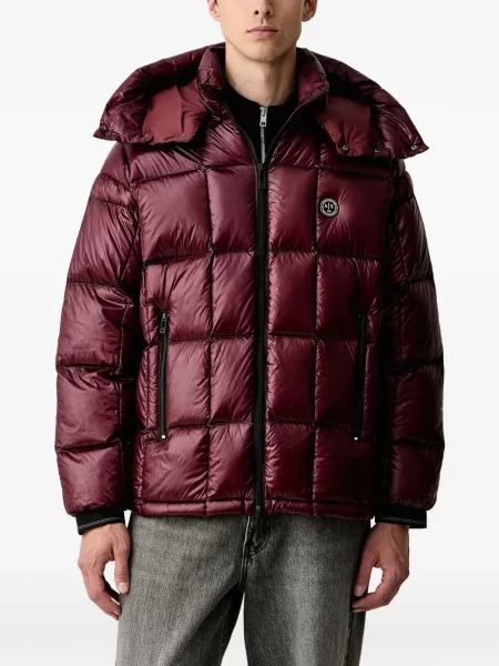 Geacă Armani Exchange cu glugă roșu